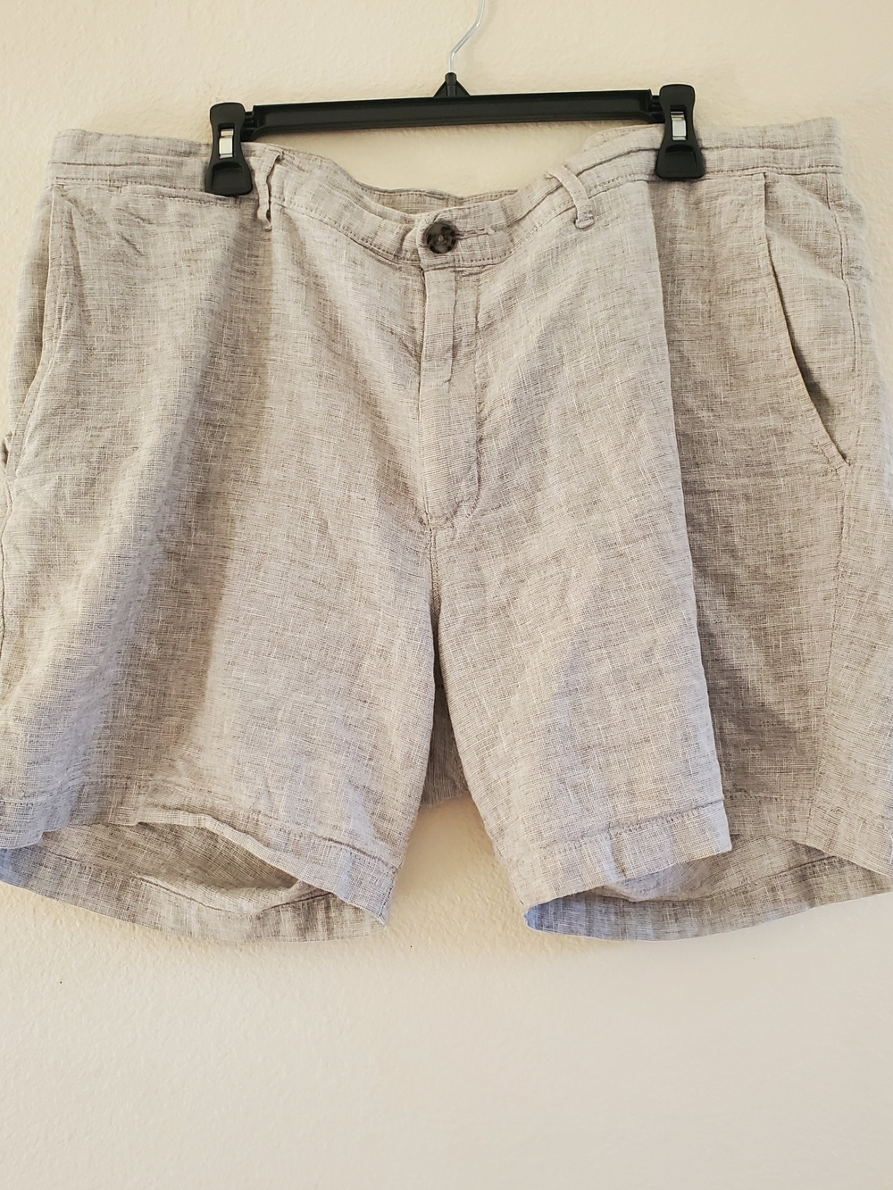 Goodfellow & Co Gray 55% Linen Flat Front Shorts Size 40